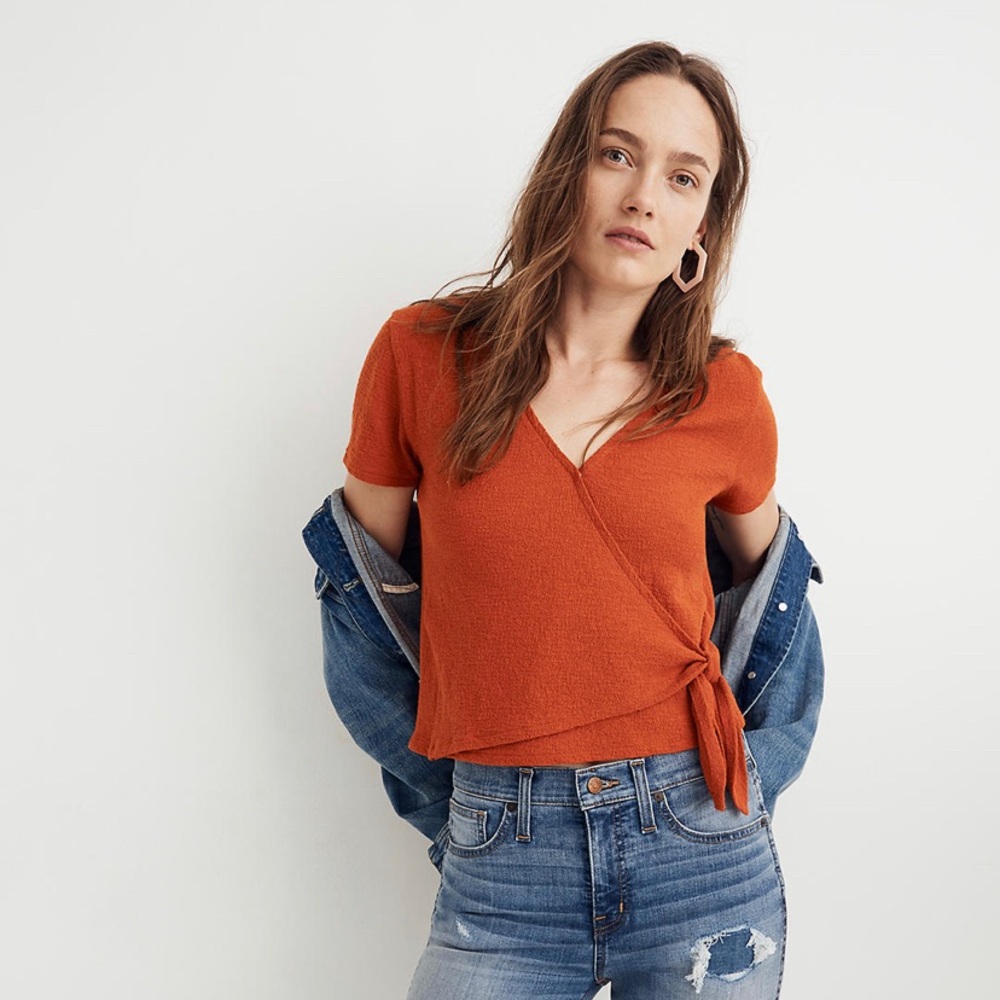 Madewell Texture & Thread wrap-tie top
